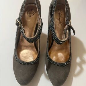 Miss Albright for Anthropologie gray suede Mary Jane puma size 9.5